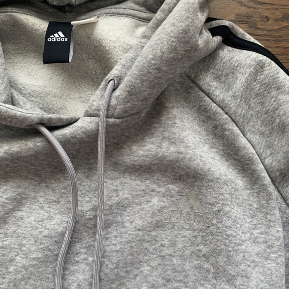 Adidas Hoodie Grey & Black Stripe - Picture 5 of 6